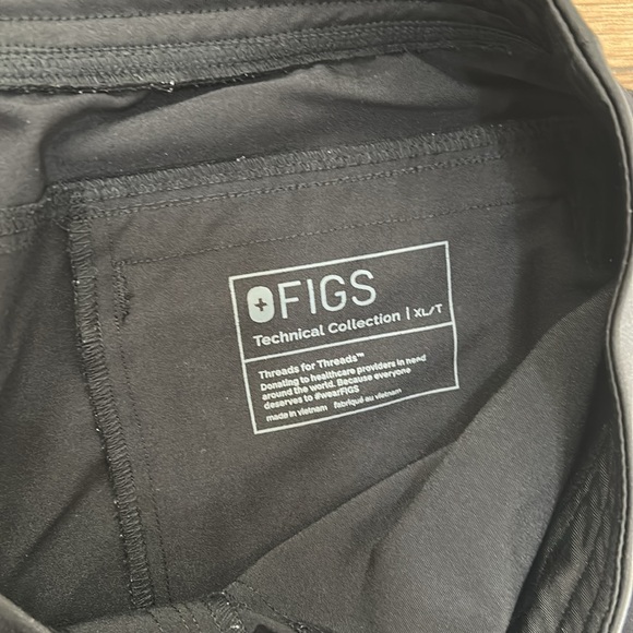 FIGS BASIC SCRUB PANTS TECHNICAL COLLECTION BLACK HIGH RISE UNISEX Sz XL - Picture 11 of 12